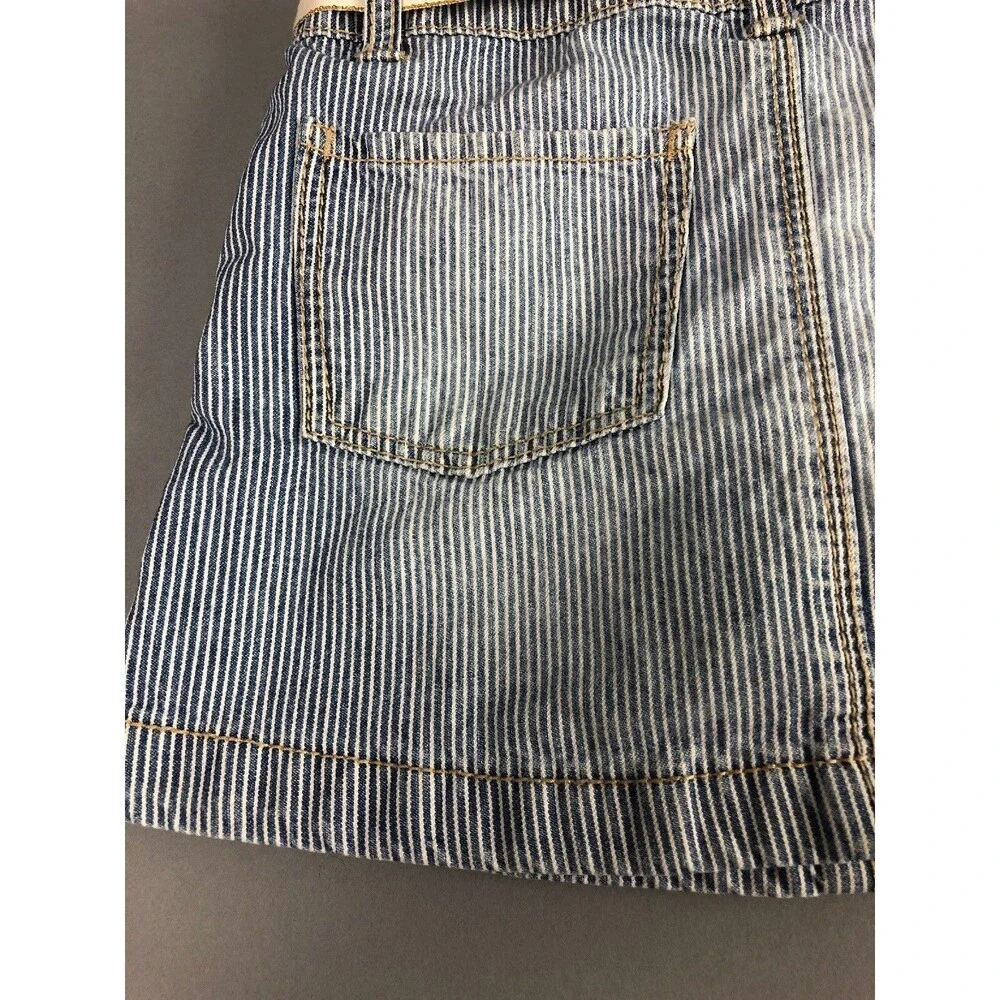 Oshkosh Dress 18 Month Vestback Denim Blue Pinstripe Railroad Toddler Bibs